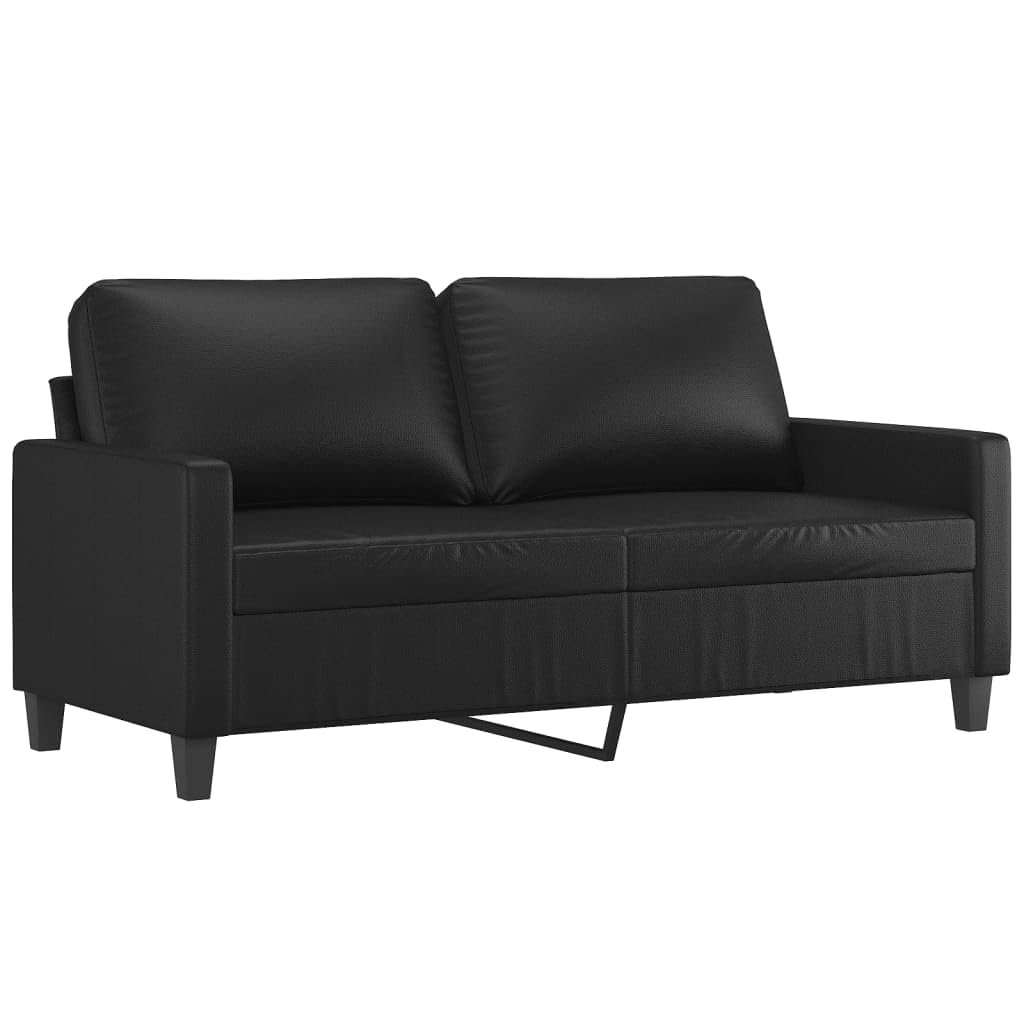 vidaXL - Black Faux Leather Sofa Chair - Modern Design with Comfortable Padding and Sturdy Frame - Perfect for Home or Office Use