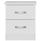 Better Home Products Cindy Faux Wood 2 Drawer Nightstand in White