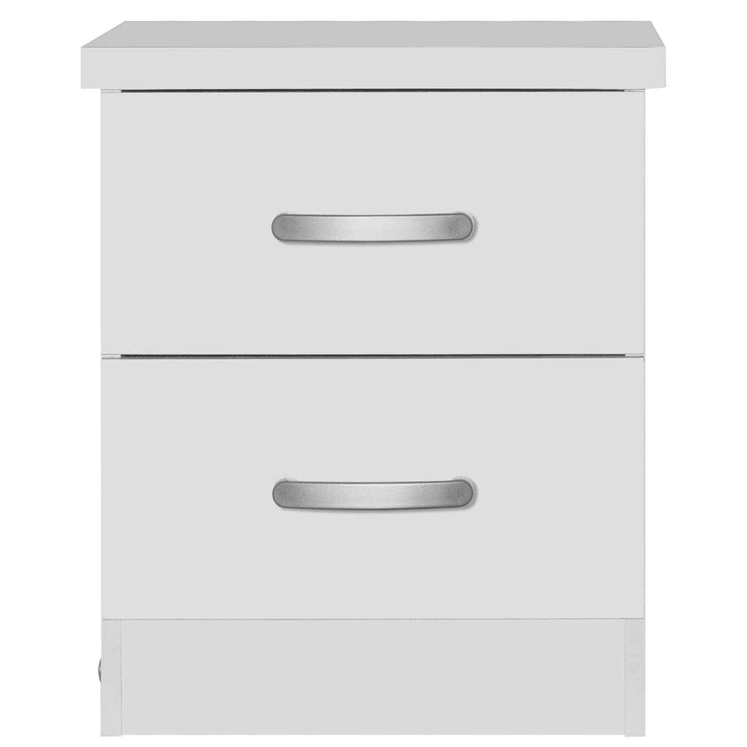 Better Home Products Cindy Faux Wood 2 Drawer Nightstand in White
