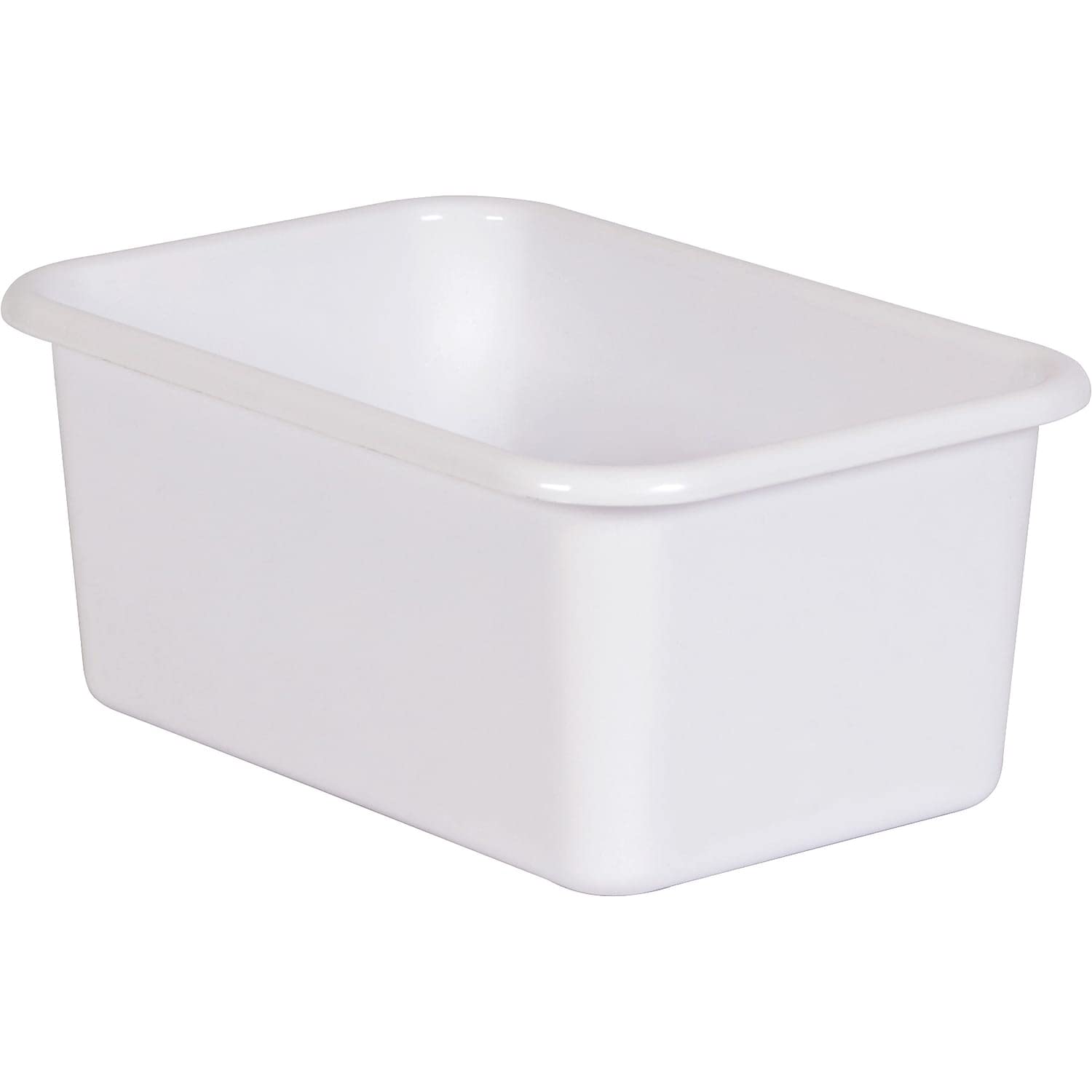 White Small Plastic Storage Bin, Pack Of 6