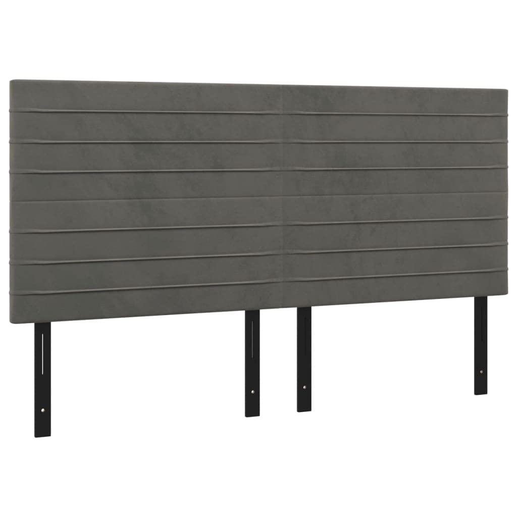 vidaXL Velvet LED Headboard - Classic Design with Modern Touch, Fully Padded, and Stylish Dark Gray Finish Perfect for Any Bedroom Decor, Featuring California Proposition 65 Compliance