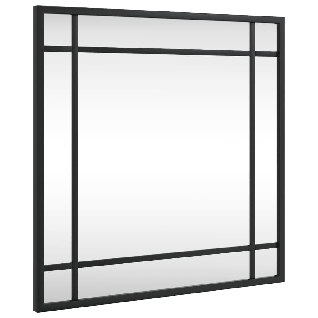 vidaXL Wall-Mounted Mirror: Minimalistic Black Iron Square Design - Versatile Décor for Bedrooms, Bathrooms, and Living Spaces - 15.7&quot;x15.7&quot; Size