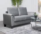 Coaster Home Furnishings Davis Upholstered Rolled Arm Loveseat Grey