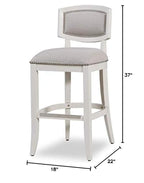 American Woodcrafters Amelia 26" Wood Counter Stool In Antique White