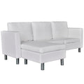 vidaXL Sectional Sofa 3-Seater Living Room Relaxing Seating Sleeper Lounge Couch Day Bed Furniture Artificial Leather White