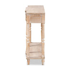 Baxton Studio Hallan Classic and Traditional French Provincial Rustic Whitewashed Oak Brown Finished Wood 3-Drawer Console Table