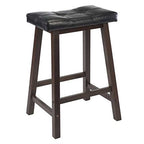 Ergode Harrington Drop Leaf High Table Set | Solid Wood | Walnut Finish | 39.37' W x 31.5' D x 36.22' H | Includes 2 Stools | Fully Assembled (94346-VV)