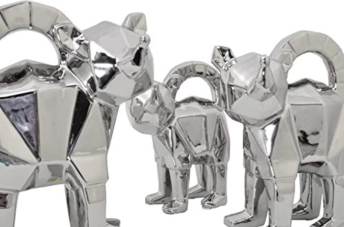 Afd Home Mirrored Chrome Cat Family Set Of 3