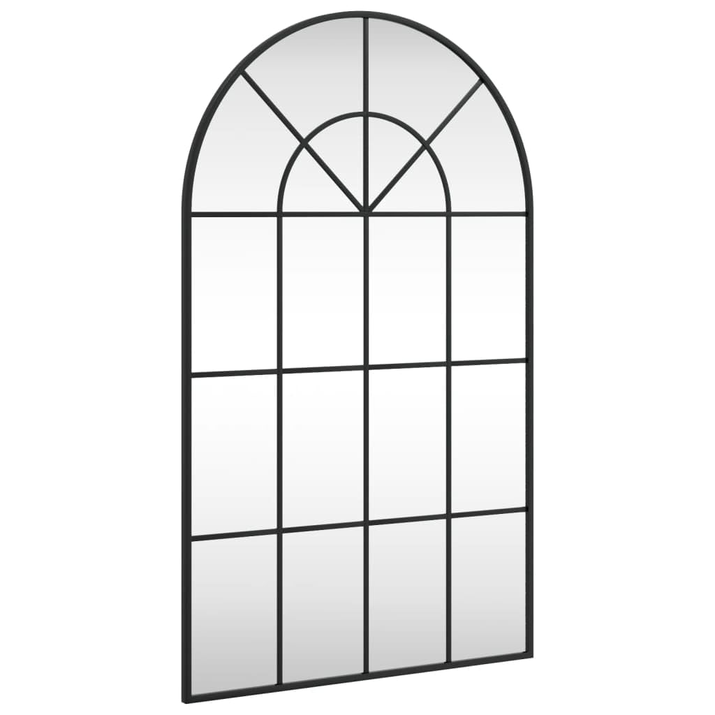 vidaXL Black Arch Wall-Mounted Vanity Mirror - 23.6&quot; x 39.4&quot; Iron Frame with Explosion-Proof Film for Living Room, Bedroom, or Bathroom