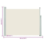 vidaXL Patio Retractable Side Awning - Ideal for Terrace or Balcony - UV and Water Resistant Polyester Fabric - Easy to Mount and Operate - Cream and Gray Color Mix - Steel Base
