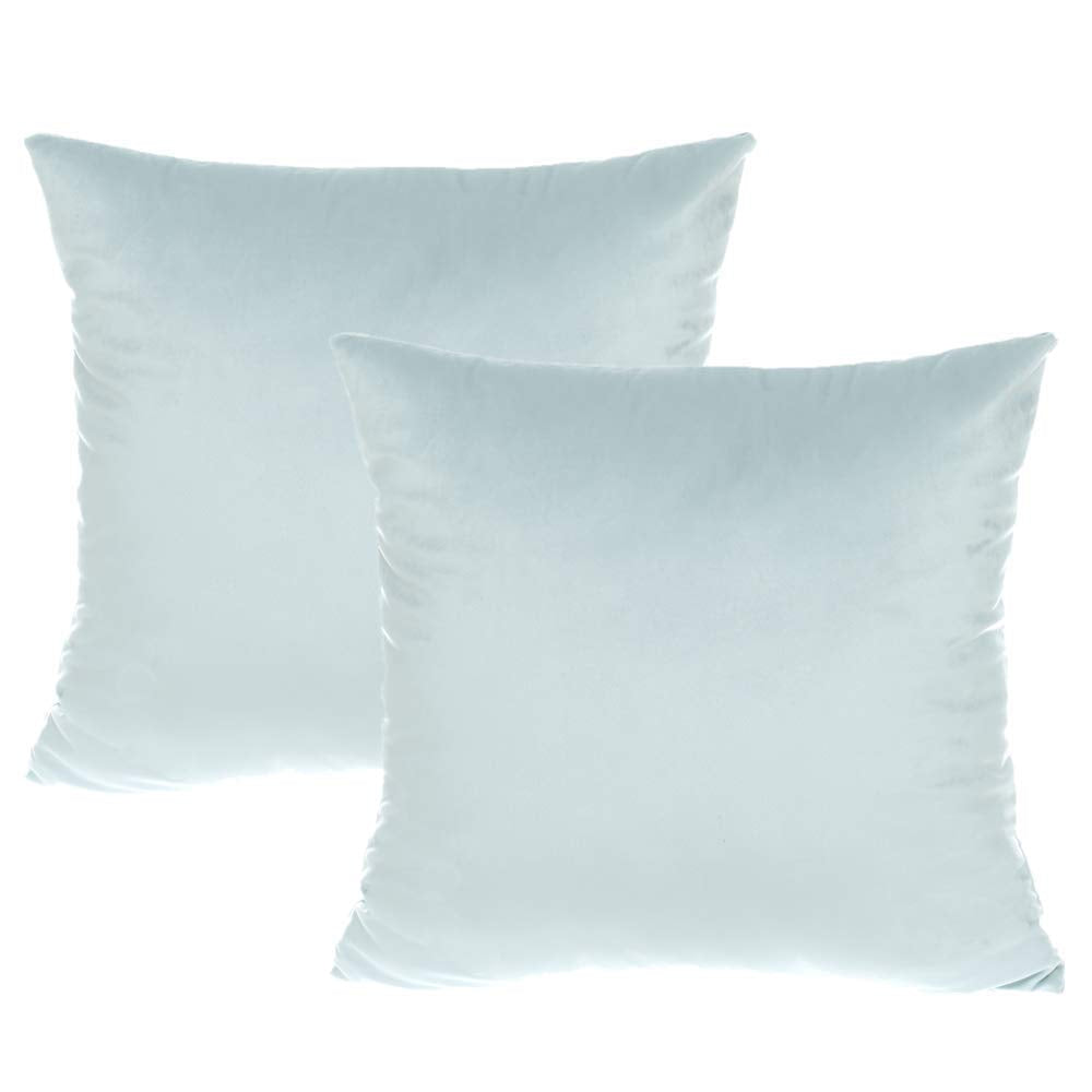 16X16 Inches Light Blue Velvet Throw Pillow Covers Square Cozy Soft Solid Color Decorative Cushion Cases Home Decor For Couch So