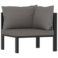 vidaXL Sectional Corner Sofa with Left Armrest for Indoor/Outdoor - Durable and Weather-Resistant Poly Rattan in Anthracite