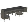 vidaXL 6 Piece Patio Lounge Set with Cushions - Weather-Resistant Poly Rattan Garden Furniture Set with Removable and Washable Cushion Covers in Anthracite Gray.