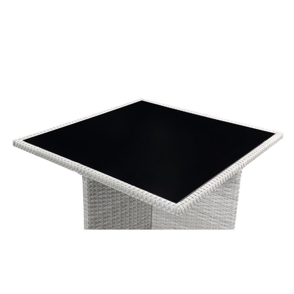 Acme Paitalyi 9 Pieces Pack Patio Set in Blue Fabric & Wicker