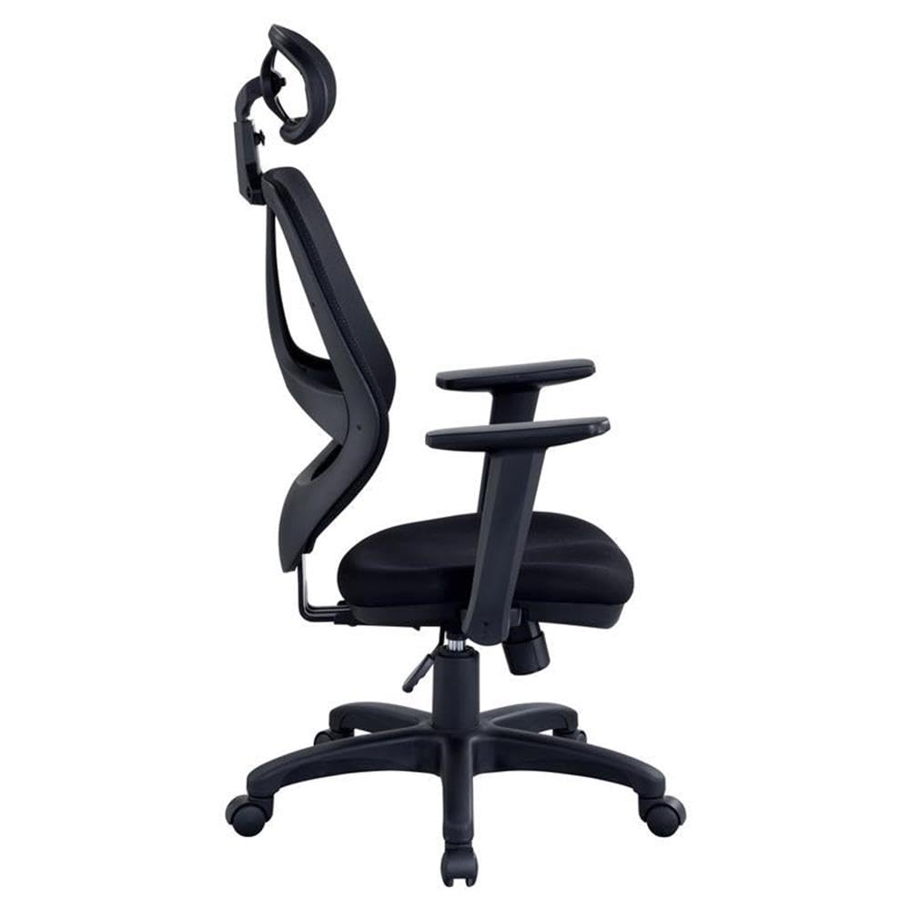 Acme Arfon Plastic Gaming Chair with Mesh Metal Back in Black