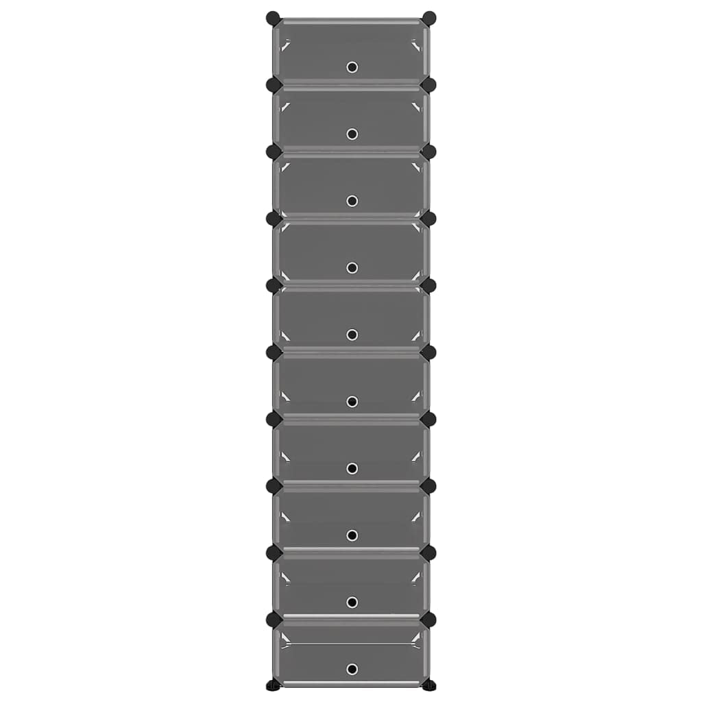 vidaXL Black Waterproof Shoe Rack - Sturdy Steel Frame, Easy Assembly, 17.3x12.6x68.5, Large Storage for Home, Office, or Dorm