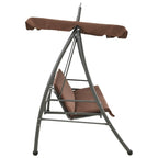vidaXL Outdoor Swing Chair w/Canopy Hammock Porch Garden Sand White/Coffee