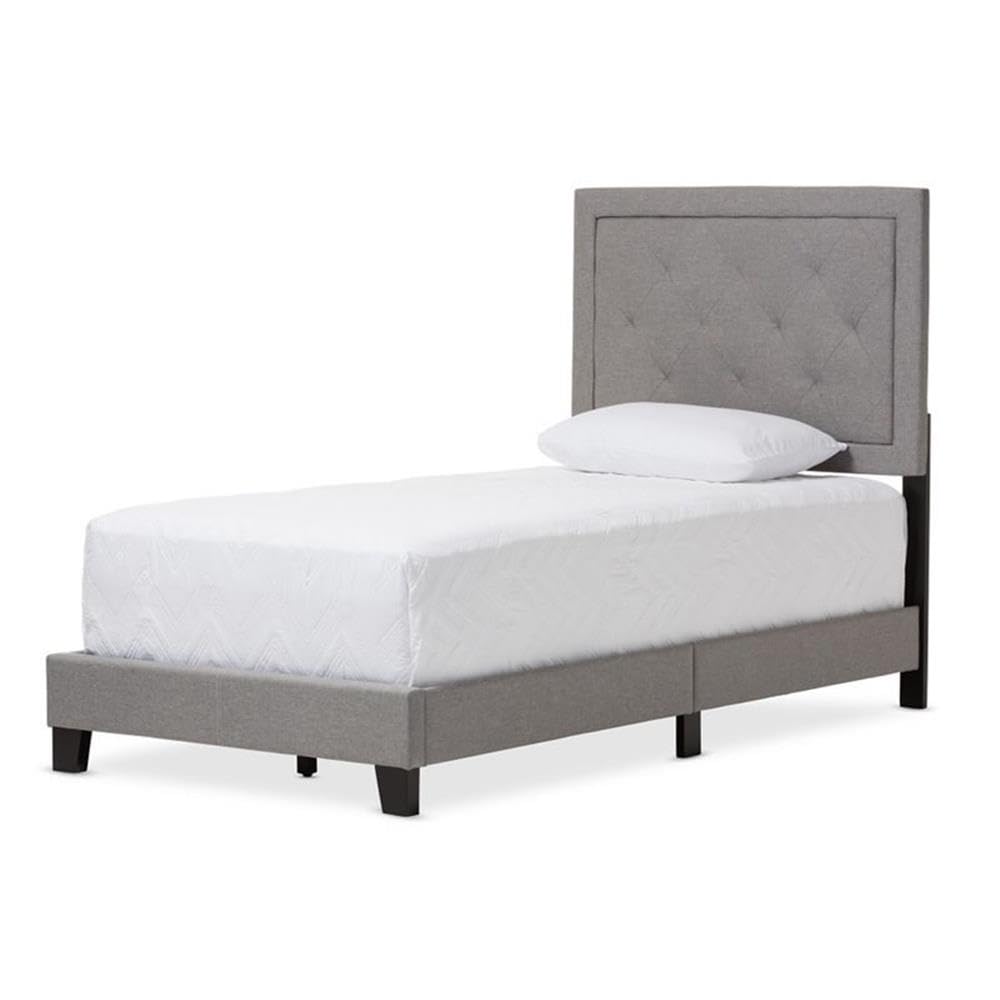 Baxton Studio Paris Modern and Contemporary Upholstered Tufting Platform Bed Grey