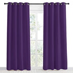 Nicetown Blackout Window Curtain Short, 55W X 86L, Sold Individually, Royal Purple Color, Home Fashion Thermal Insulated Room Darkening Drapery For Bedroom