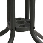 vidaXL Modern Bistro Table - Anthracite Outdoor Table with Tempered Glass Top and Steel Frame - Perfect for Patio, Garden, Balcony - Diameter 31.5" & Height 28"