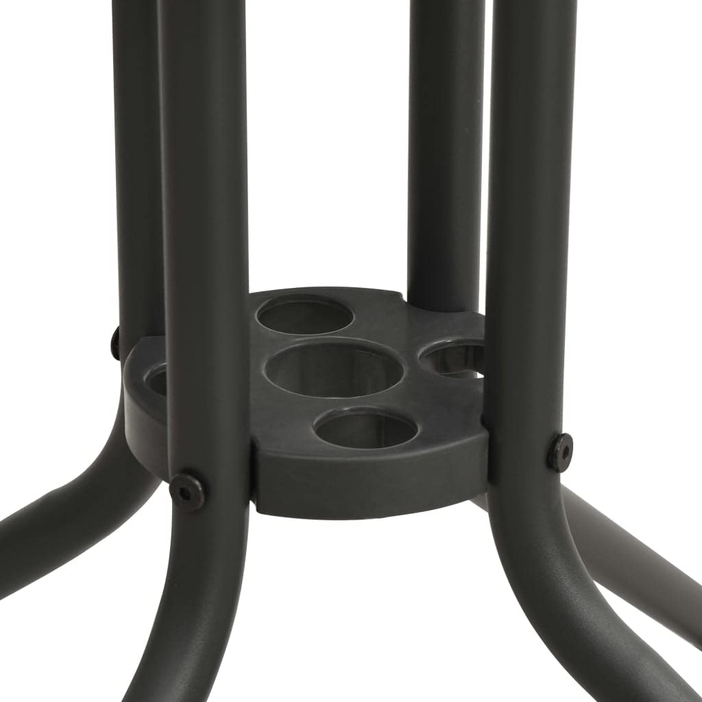 vidaXL Modern Bistro Table - Anthracite Outdoor Table with Tempered Glass Top and Steel Frame - Perfect for Patio, Garden, Balcony - Diameter 31.5" & Height 28"