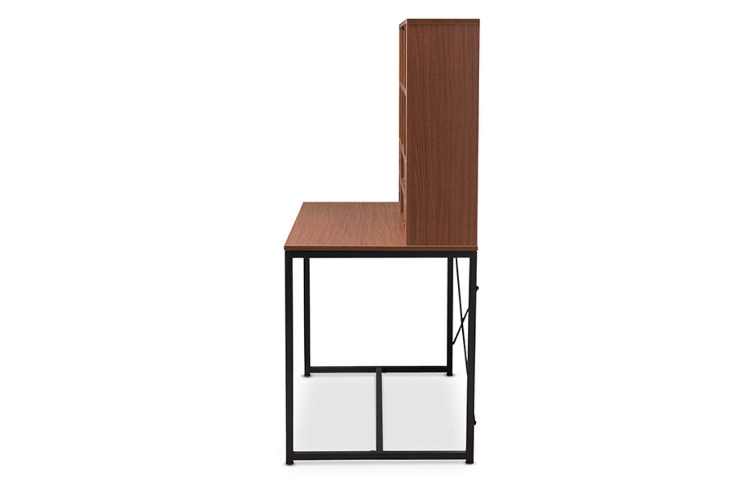 Baxton Studio Edwin Bookcase Writing Desk - Thumbnail 4