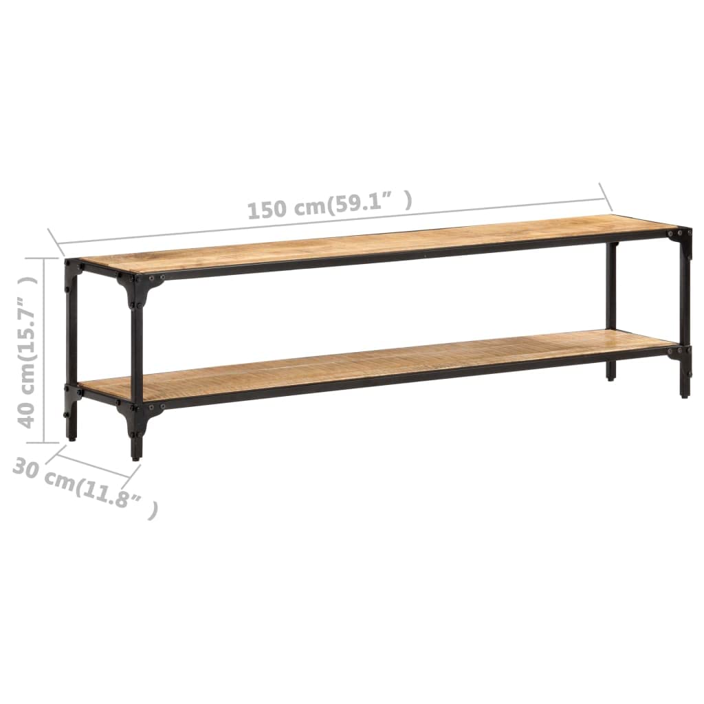 vidaXL TV Stand, TV Unit for Living Room Bedroom, Sideboard, Entertainment Center Media Unit Cupboard, Industrial Style, Solid Mango Wood