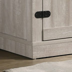 Lilola Home Salma Dusty Gray 58" Wide TV Stand with 2 Open Shelves and 2 Cabinets