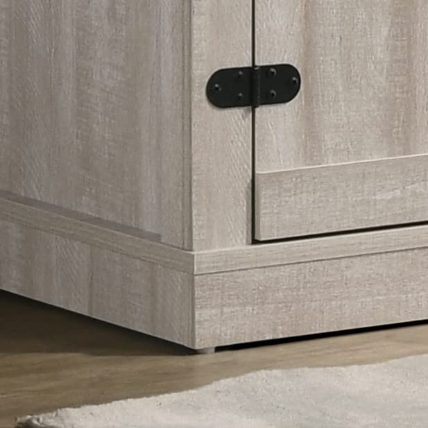 Lilola Home Salma Dusty Gray 58" Wide TV Stand with 2 Open Shelves and 2 Cabinets