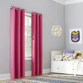Sun Zero Riley Kids Bedroom Blackout Grommet Curtain Panel, 40' X 95', Hot Pink