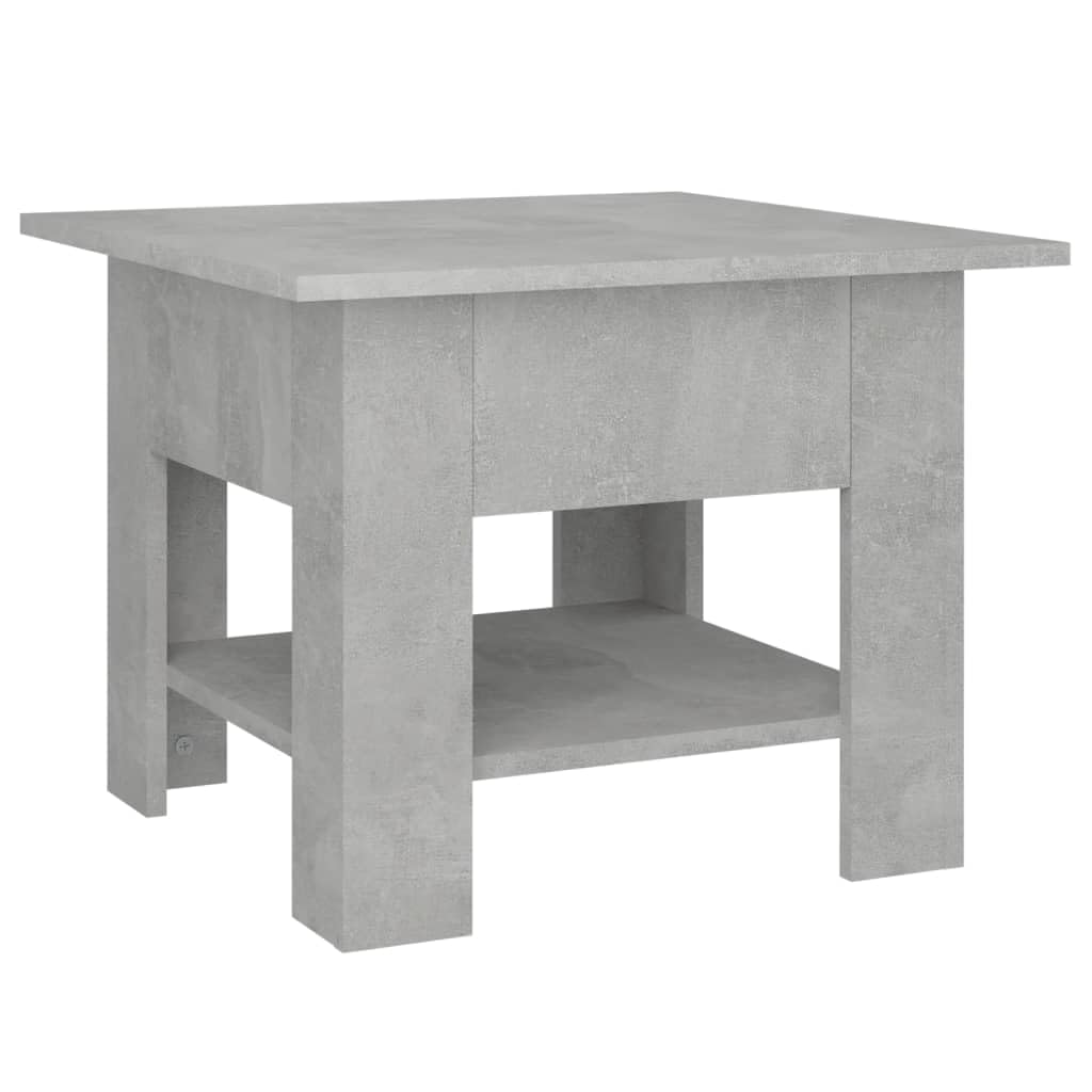 vidaXL Modern Design Coffee Table with Storage Shelf in Concrete Gray - Durable Engineered Wood Construction - Easy to Clean - 21.7&quot;x21.7&quot;x16.5&quot;