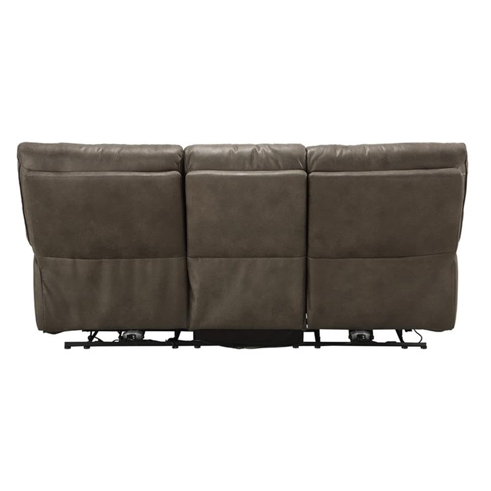 Acme Harumi Fabric Horizontal Tufted Power Reclining Sofa in Gray