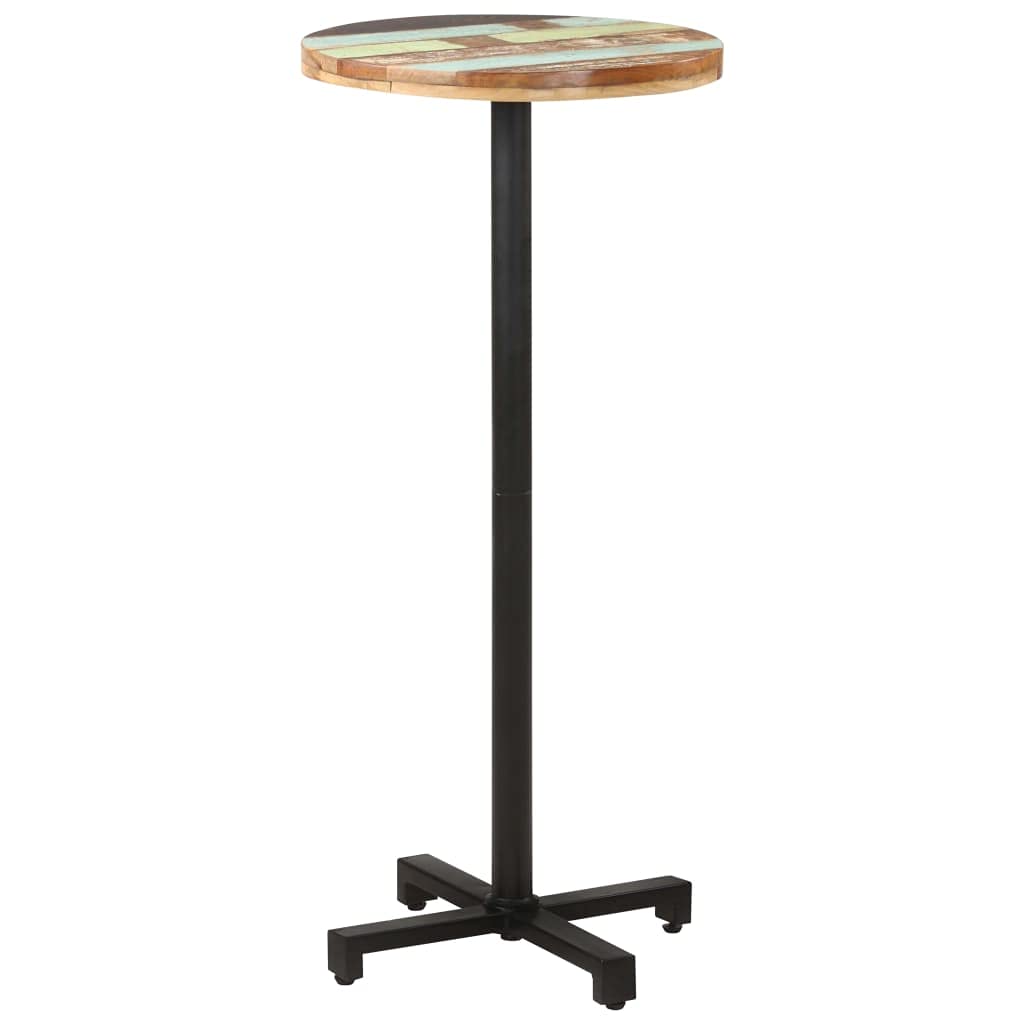 Bistro Table Round ?19.7&quot;x43.3&quot; Solid Reclaimed Wood