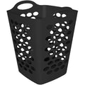 Starplast Tall Flex Laundry Basket (16.6L x 16.2W x 19.8H, Black)