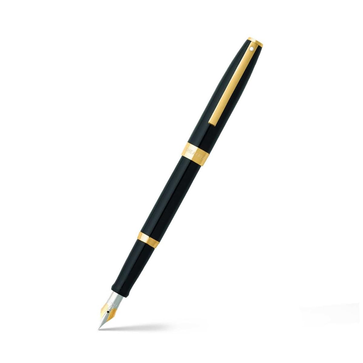 Sheaffer Sagaris Gloss Black Fountain Pen With Gold Tone Trim And Medium Nib