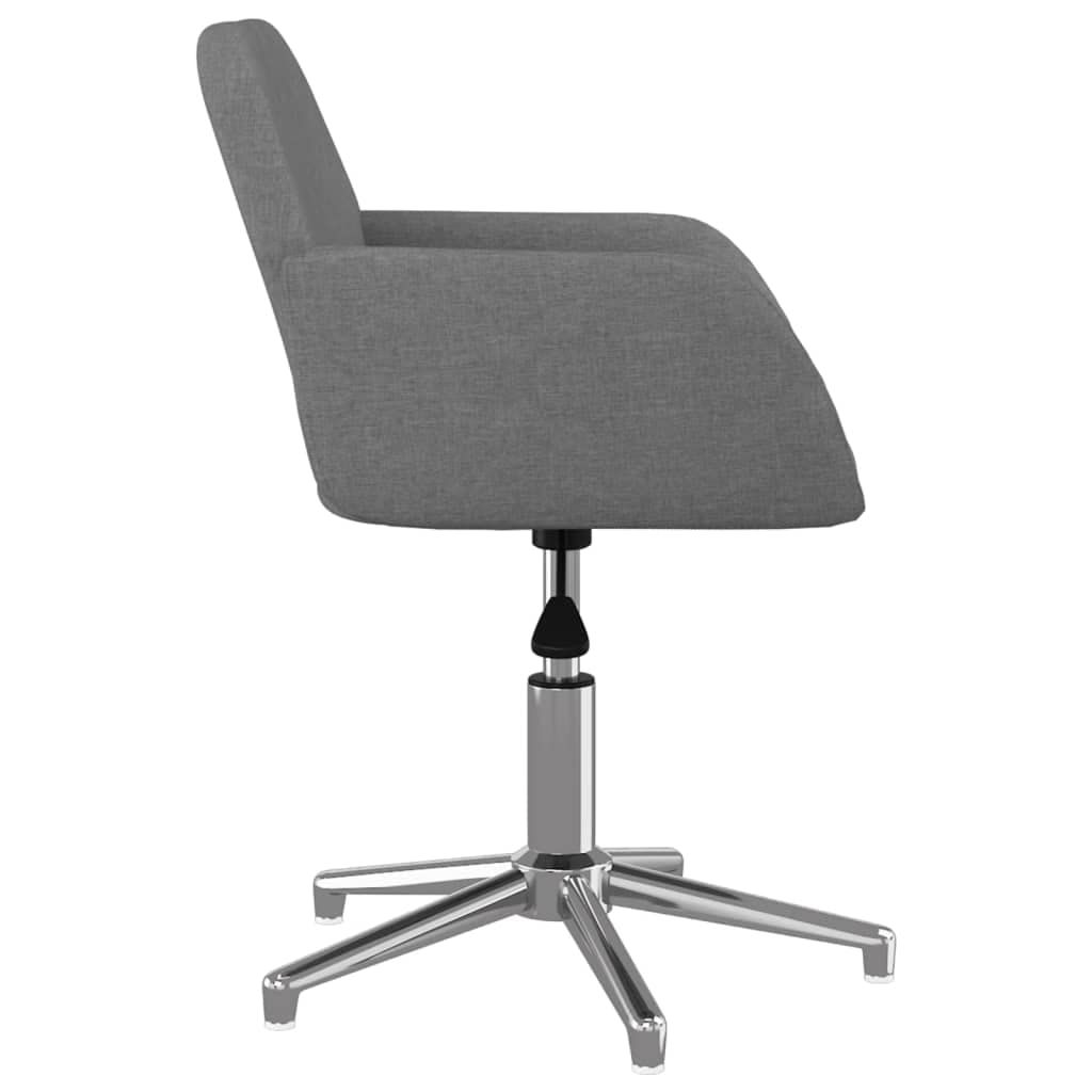 vidaXL Swivel Office Chair with Armrest, Comfortable Foam Filling, Modern Style, Light Gray Polyester Fabric, Rotatable Work/Desk Chair