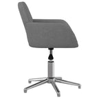 vidaXL Swivel Office Chair with Armrest, Comfortable Foam Filling, Modern Style, Light Gray Polyester Fabric, Rotatable Work/Desk Chair