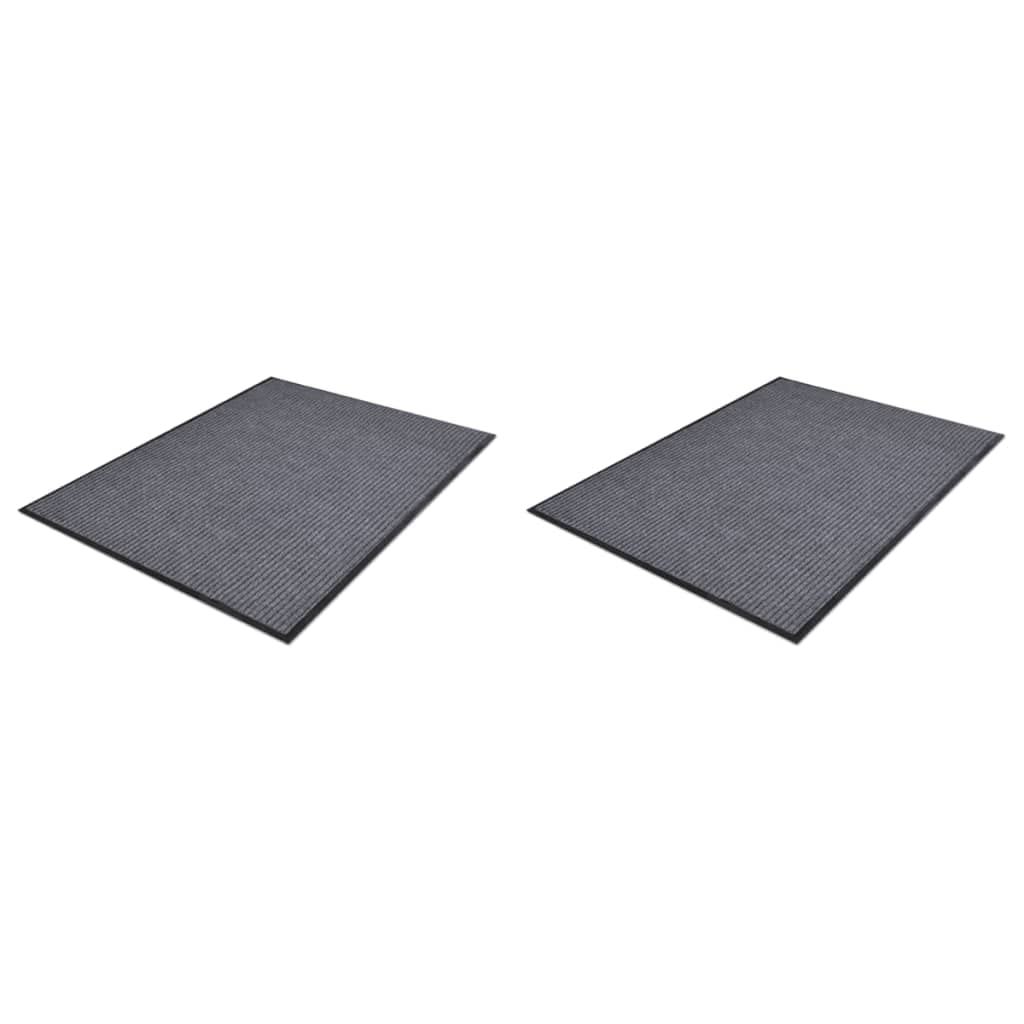 vidaXL 2X PVC Door Mats Welcome Mat Rug Front Door Flooring Carpet Living Room Bedroom Office Hallway Entryway Interior Indoor Home Gray