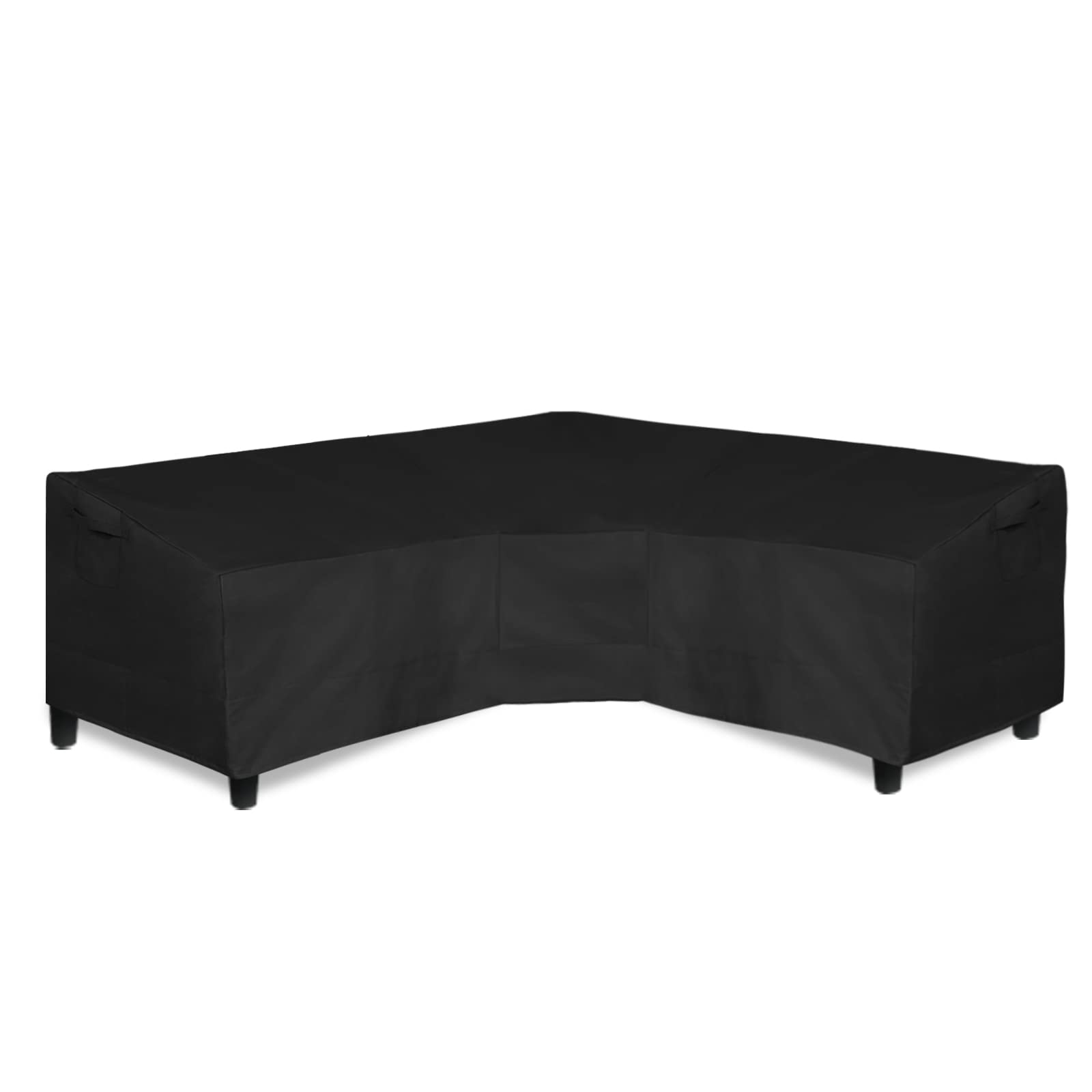 Easy-Going Patio V-Shaped Sectional Sofa Cover, Waterproof Outdoor Sectional Cover,Heavy Duty Garden Furniture Cover With Air Vent 118' L (On Each Side) X 33.5' D X 31' H, Black