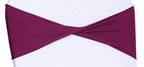 Mds Pack Of 10 Spandex Chair Sashes Bow Sash Elastic Chair Bands Ties Without Buckle For Wedding And Events Decoration Spandex Slider Sashes Bow - Eggplant