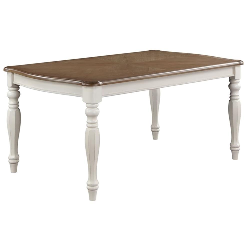 Acme Florain Wooden 68-inch Dining Table in Oak and Antique White