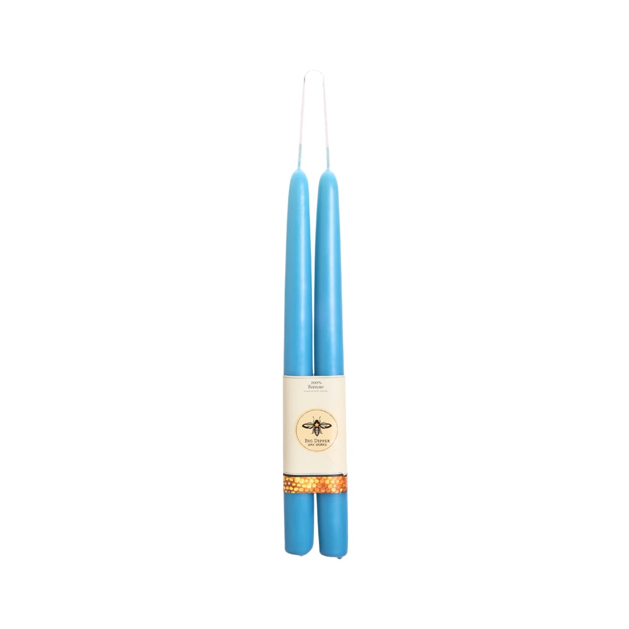 Big Dipper Wax Works Sky Blue Candles, Hand Dipped Beeswax Taper Candles, 12-Hour Long Burn, Pure Beeswax Candle 12 x 7/8, All N