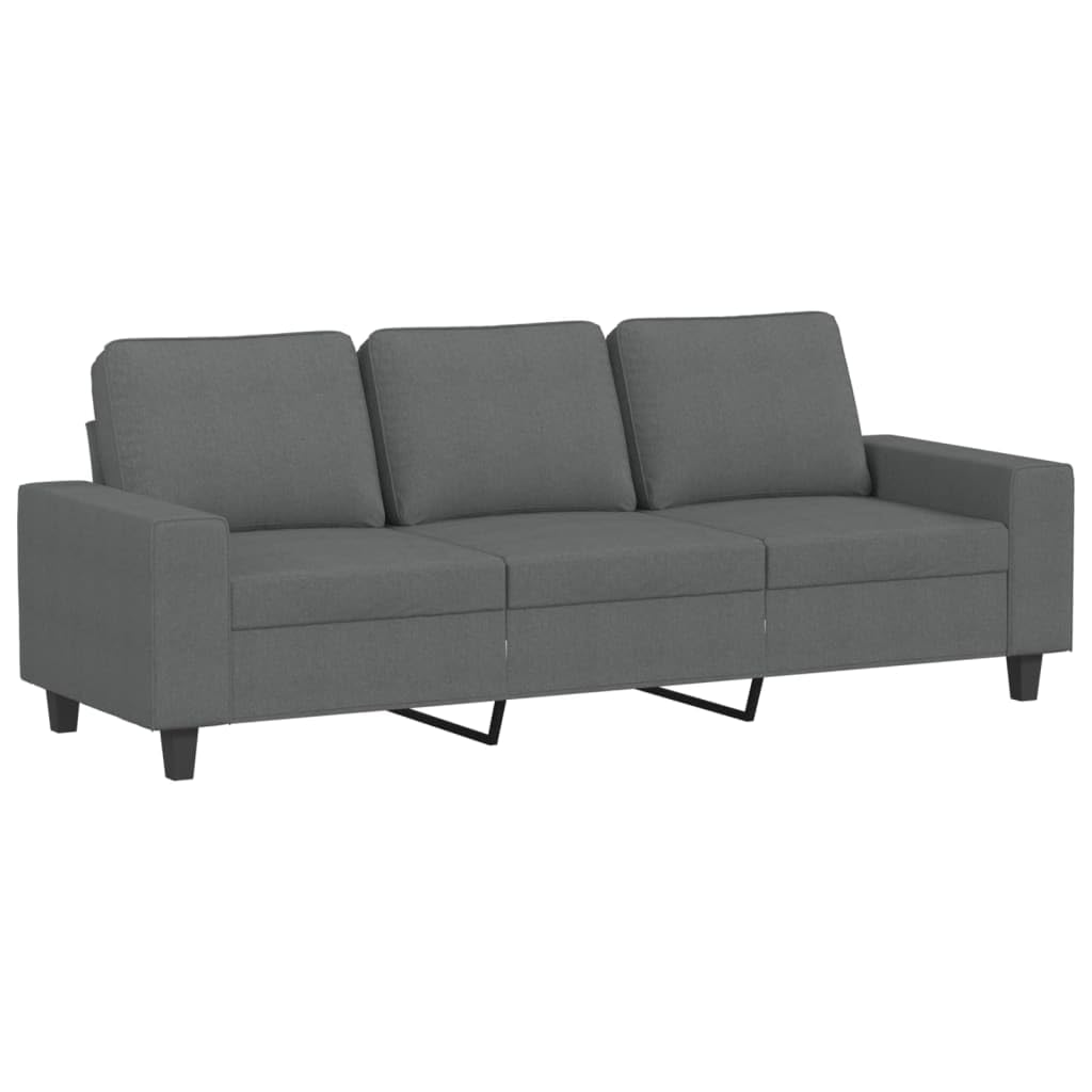 vidaXL 3-Seater Sofa in Dark Gray - 70.9&quot; Wide, Upholstered in Polyester Fabric, Modern Style for Living Room, Lounge, Office