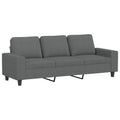 vidaXL 3-Seater Sofa in Dark Gray - 70.9" Wide, Upholstered in Polyester Fabric, Modern Style for Living Room, Lounge, Office