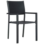 FAMIROSA Garden Chairs 2 pcs Black Plastic Rattan Look