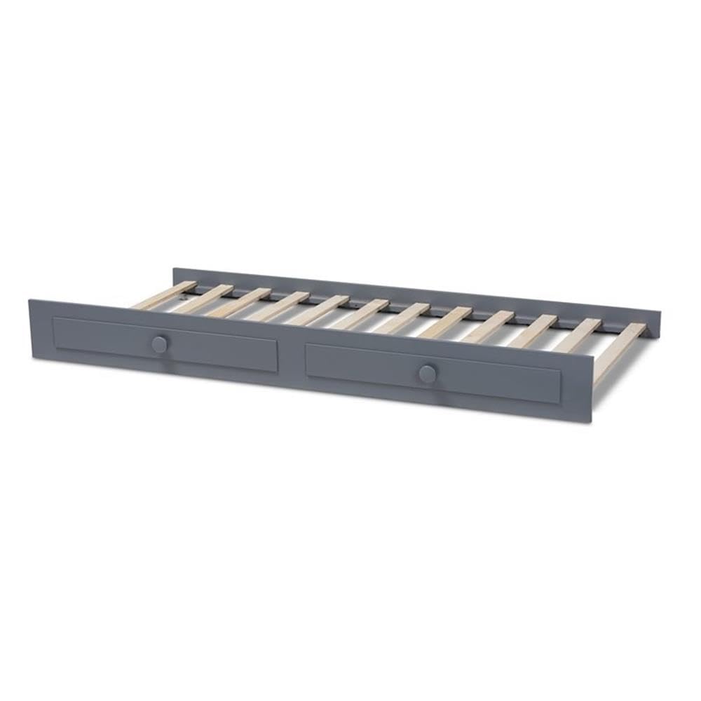 Baxton Studio Cintia Grey Wood Twin Size Bed with Trundle