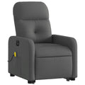 vidaXL Electric Power Lift Massage Recliner Chair - Dark Gray Fabric, Stand Up Assistance, Vibration Massage, Electric Reclining, Comfortable Padding