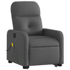 vidaXL Electric Power Lift Massage Recliner Chair - Dark Gray Fabric, Stand Up Assistance, Vibration Massage, Electric Reclining, Comfortable Padding