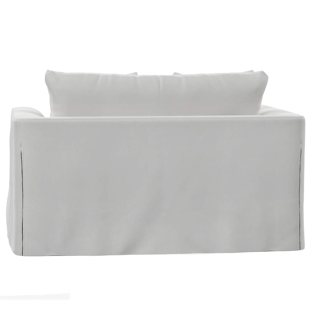 Sunset Trading Newport Slipcovered Chair and Half, Oversized 52" Wide, Performance Fabric White