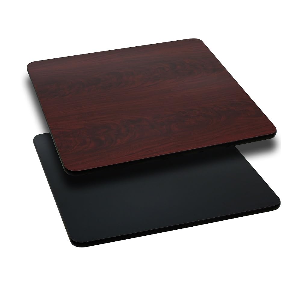 Flash Furniture Glenbrook 36'' Square Table Top with Black or Mahogany Reversible Laminate Top